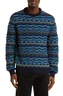 Missoni Wool Crewneck Sweater in Blue Light Gray