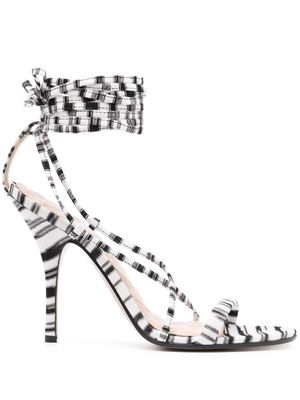 Missoni zebra-print high heel sandals - White