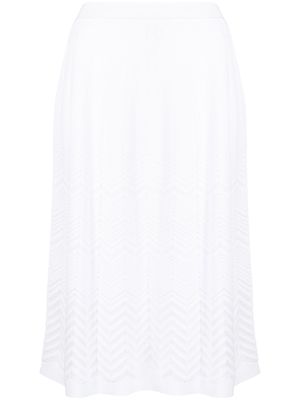 Missoni zig-zag knit midi skirt - White