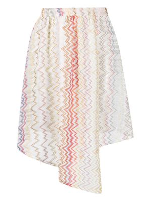 Missoni zig-zag knitted beach skirt - White