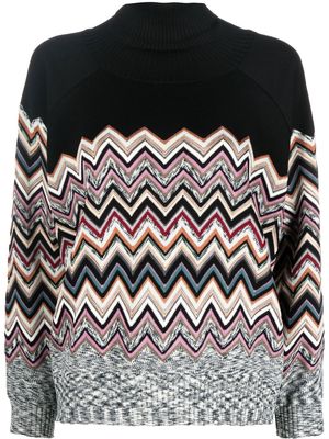 Missoni zig-zag knitted jumper - Black