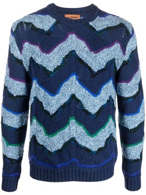 Missoni zig-zag knitted jumper - Blue