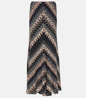 Missoni Zig Zag metallic knit maxi skirt