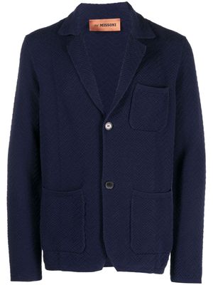 Missoni zig-zag weave single-breasted jacket - Blue