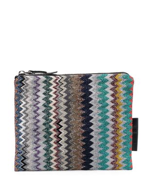 Missoni zig-zag woven makeup bag - Blue
