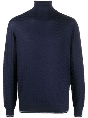 Missoni zig-zag woven wool jumper - Blue