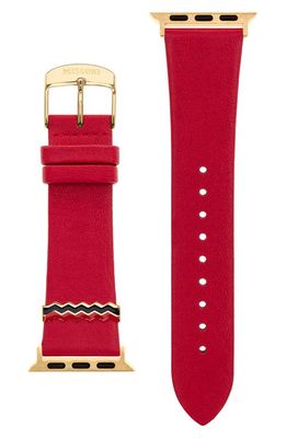 Missoni Zigzag 22mm Leather Apple Watch Watchband in Red
