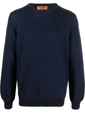 Missoni zigzag crew-neck jumper - Blue