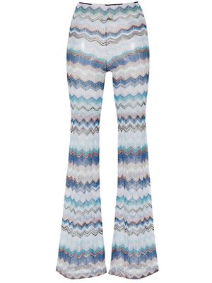 Missoni zigzag crochet flared pants - Blue