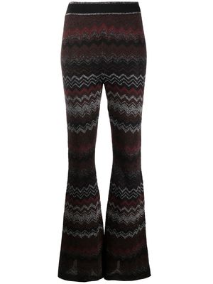 Missoni zigzag crochet-knit flared trousers - Black