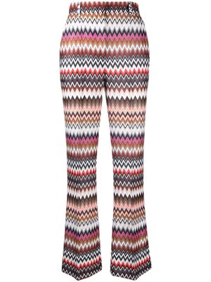 Missoni zigzag cropped flared trousers - White