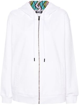 Missoni zigzag-detailed zip-up hoodie - White