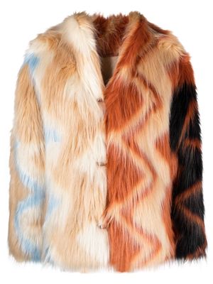 Missoni zigzag faux-fur coat - Orange