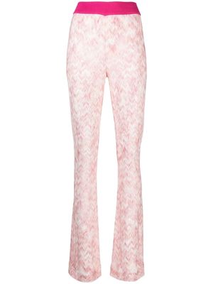 Missoni zigzag flared knitted trousers - Pink