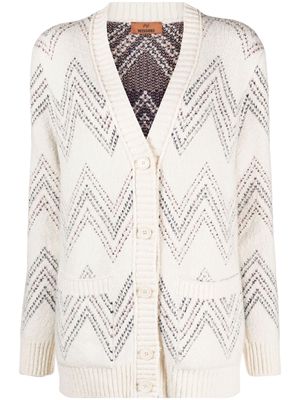 Missoni zigzag-jacquard cardigan - White