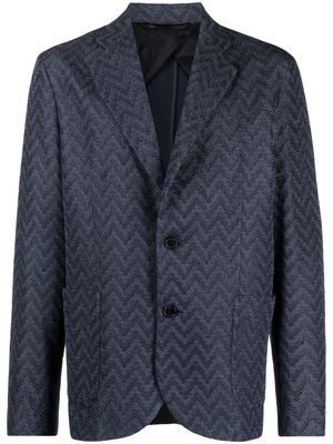 Missoni zigzag-knit single-breasted blazer - Blue