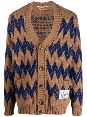 Missoni zigzag-knit wool cardigan - Brown