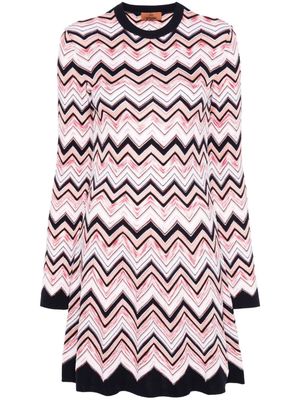 Missoni zigzag knitted mini dress - Pink