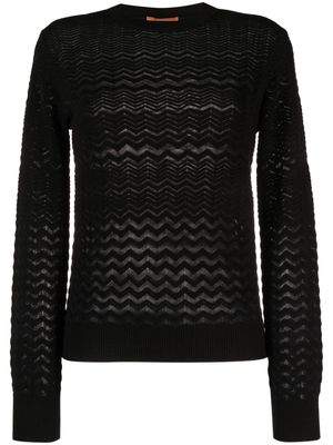 Missoni zigzag knitted sweater - Black