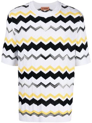 Missoni zigzag knitted T-shirt - White