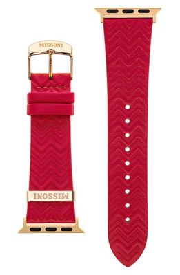 Missoni Zigzag Leather 22mm Apple Watch Watchband in Red