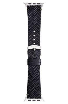 Missoni Zigzag Leather 24mm Apple Watch Watchband in Black