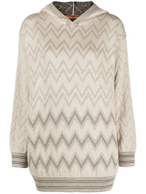 Missoni zigzag Lurex hoodie - Brown