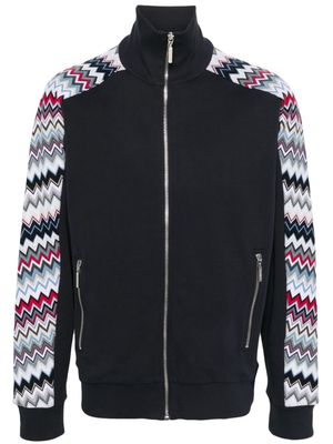 Missoni zigzag-panel cotton jacket - Blue