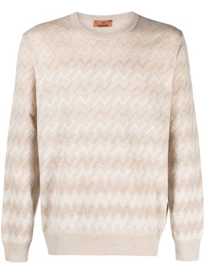 Missoni zigzag-pattern cashmere jumper - Brown