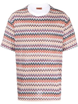 Missoni zigzag-pattern crew-neck T-shirt - Orange