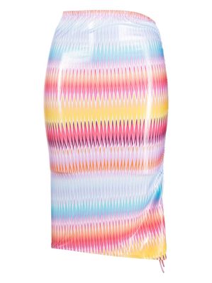 Missoni zigzag-pattern high-waisted skirt - Blue