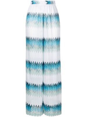 Missoni zigzag pattern high-waisted trousers - Blue