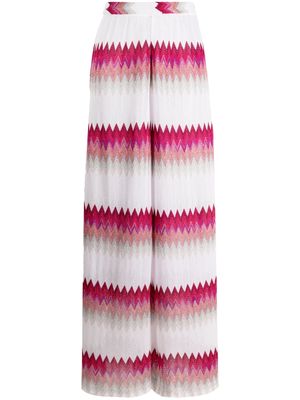 Missoni zigzag pattern high-waisted trousers - White