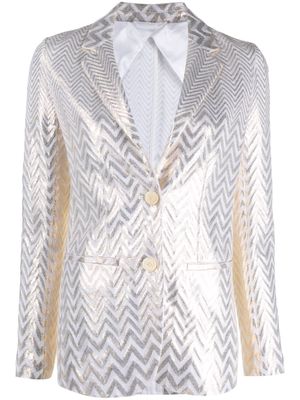 Missoni Zigzag-pattern metallic-finish blazer - White