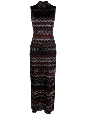 Missoni zigzag-pattern metallic maxi dress - Black