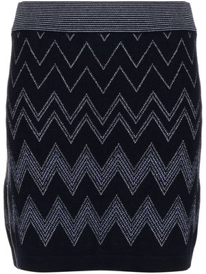 Missoni zigzag-pattern metallic-threading mini skirt - Blue