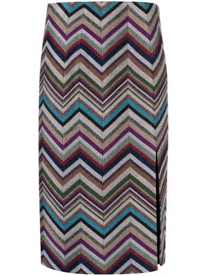Missoni zigzag-pattern pencil skirt - Blue