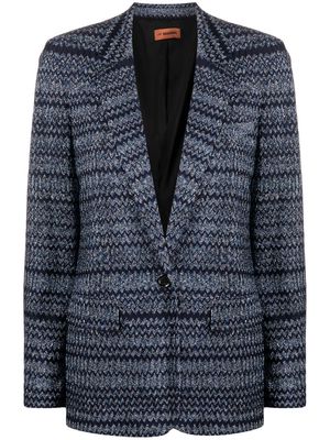 Missoni zigzag-pattern single-breasted blazer - Blue