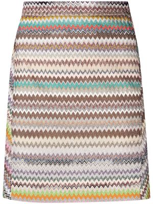 Missoni zigzag-patterned fitted skirt - Neutrals