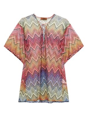 Missoni zigzag-print cover-up kaftan - Multicolour