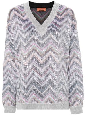 Missoni zigzag sequin-embellished jumper - Grey