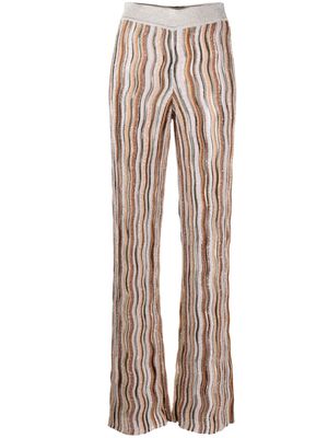 Missoni zigzag sequined flared trousers - Silver