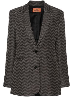 Missoni zigzag single-breasted cotton blazer - Grey