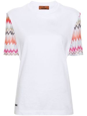 Missoni zigzag-sleeves cotton T-shirt - White