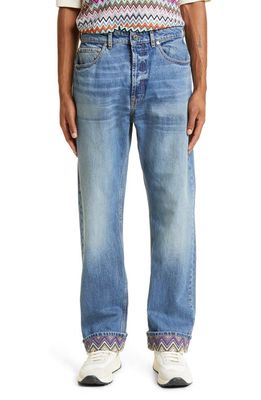 Missoni Zigzag Stripe Cuff Jeans in Medium Wash/Multi Sm8Lo
