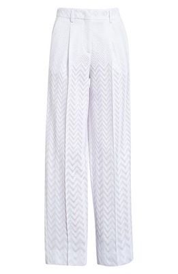 Missoni Zigzag Stripe Knit Straight Leg Pants in Brilliant White