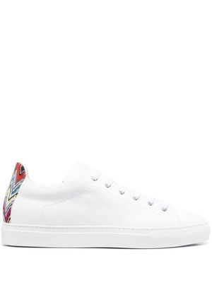 Missoni zigzag-trimmed leather sneakers - White