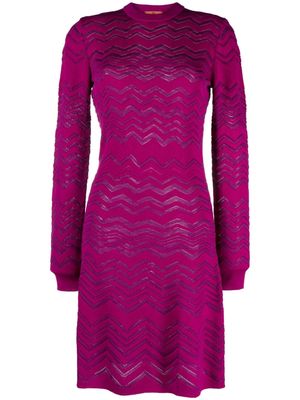 Missoni zigzag wool-blend dress - Purple