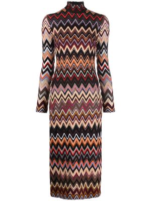 Missoni zigzag wool-blend midi dress - Neutrals