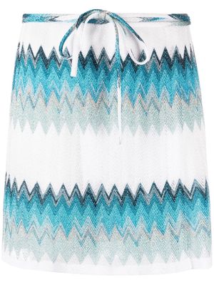 Missoni zigzag-woven beach skirt - White
